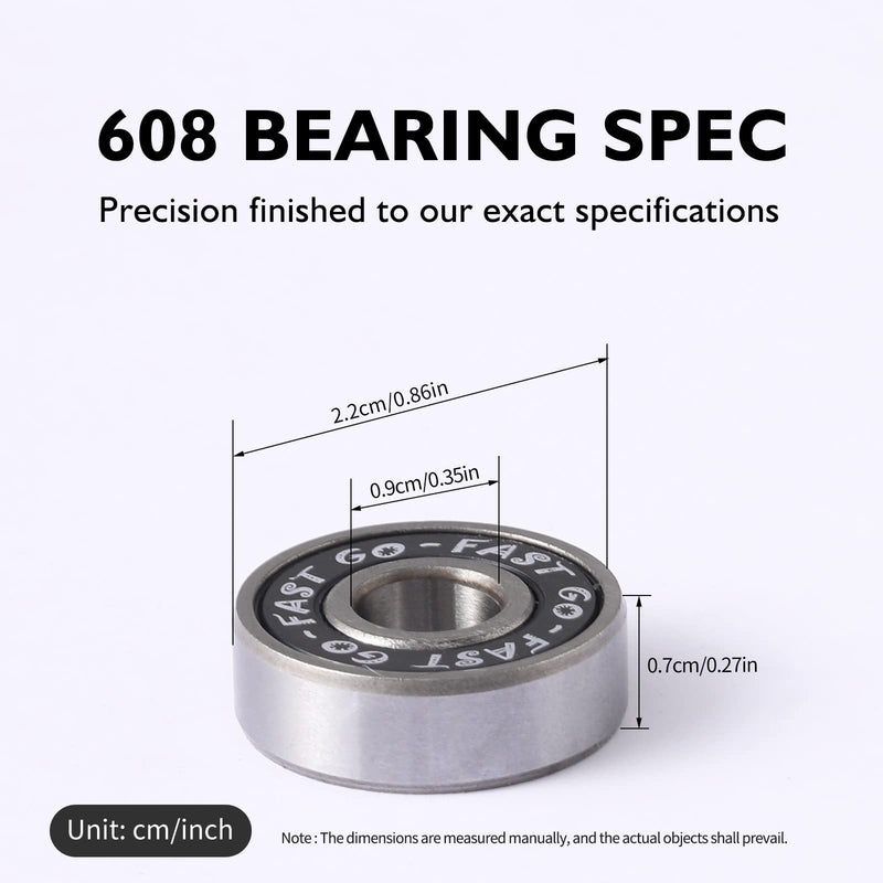 [Australia - AusPower] - DEEPDREAM (Pack of 20 608 ZZ Skateboard Bearings, Sackorange 608zz Double Shielded,8x22x7 Miniature Ball Bearings black 