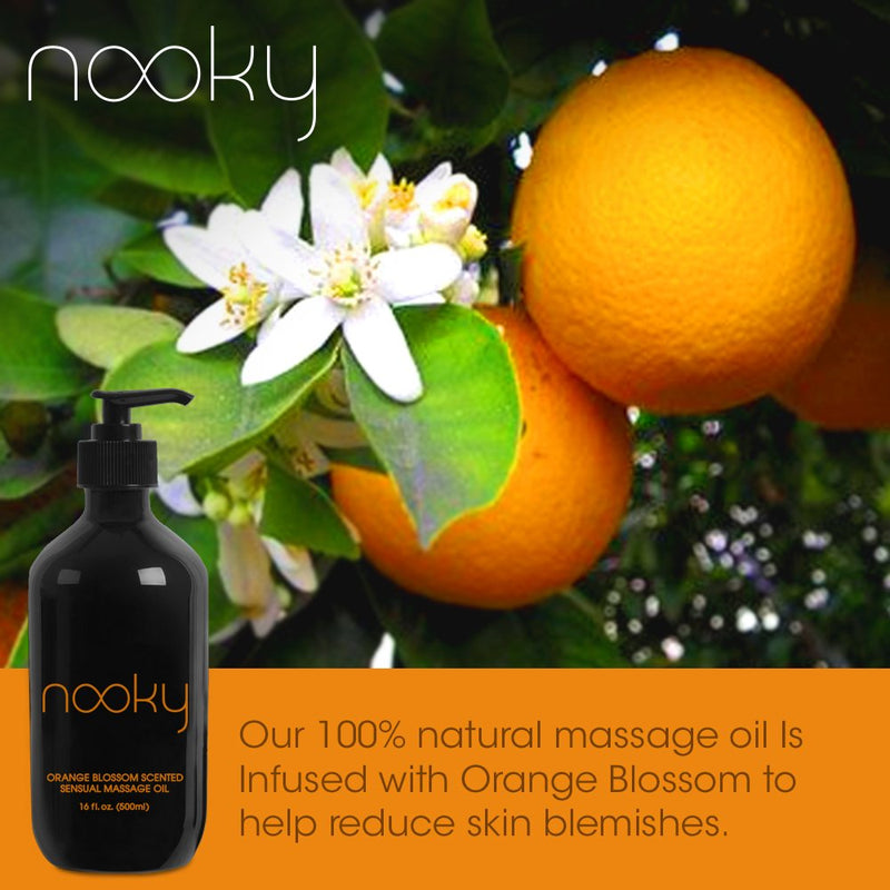 [Australia - AusPower] - Nooky Orange Blossom Massage Oil. With Jojoba and Essential Oils. For Massaging 16 ounce. 