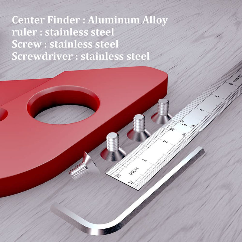 [Australia - AusPower] - Center Scribe Square Center Scribe Measuring Tool Aluminum Alloy Center Finder Line Gauge Replaceable Ruler 