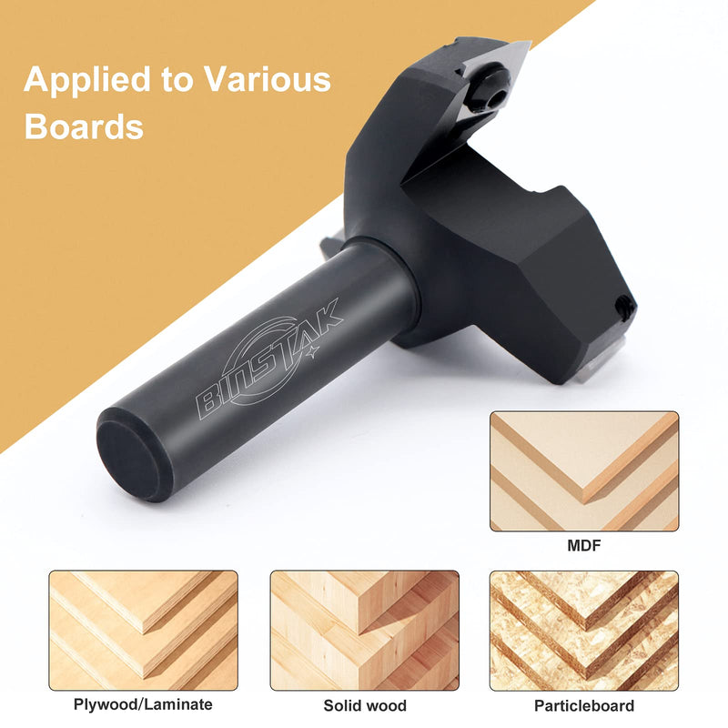 [Australia - AusPower] - CNC Spoilboard Surfacing Router Bit, 1/2" Shank 2" Cutting Diameter, Insert Carbide Slab Flattening Router Bit Planing Bit Wood Planer Bit by BINSTAK Matte 