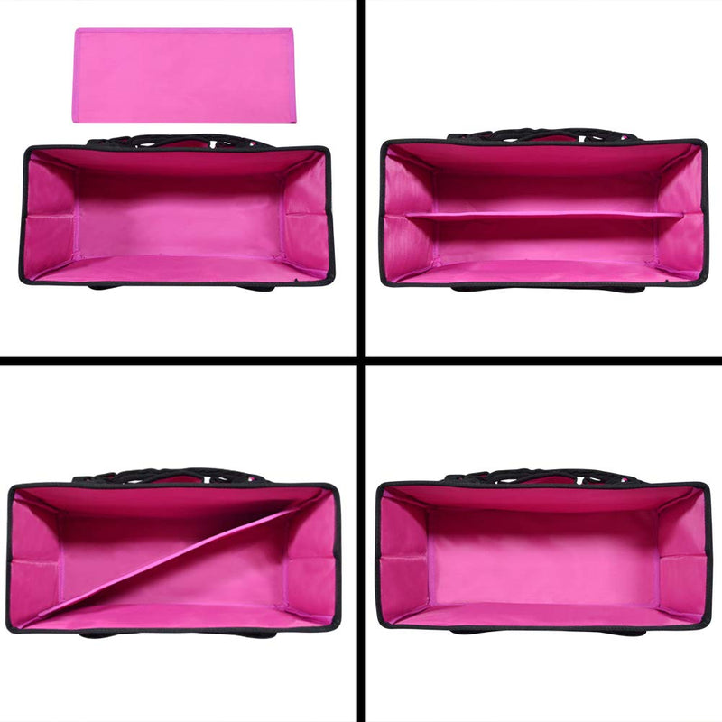 [Australia - AusPower] - Godery Desktop File Folder Tote and Stock Organize, Fundamentals Art Organizer Storage Craft Tote Bag for Office Desk Organize, Make-up Storage Tote with Handles for Travel or Daily Use, Black Edge Pink 