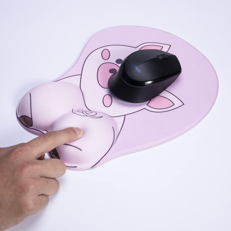 [Australia - AusPower] - Mouse Pad Wrist Support, KAIGOBOX Mouse Pad, Kawaii Pink Mouse Pad with Piggy Pattern, Desktop Computer Laptop Ergonomic Mouse Pad for Wireless Mouse, Mousepad with Wrist Rest for Gaming Home Office 