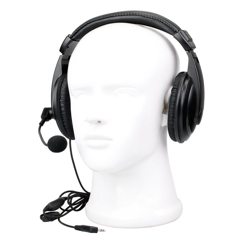 [Australia - AusPower] - Retevis Walkie Talkie Earpiece Boom Mic 2 Pin Overhead Headphone with VOX PTT Headset Microphone for Baofeng UV-5R BF-888S Retevis H-777 RT22 RT21 Two Way Radio (1 Pack) 