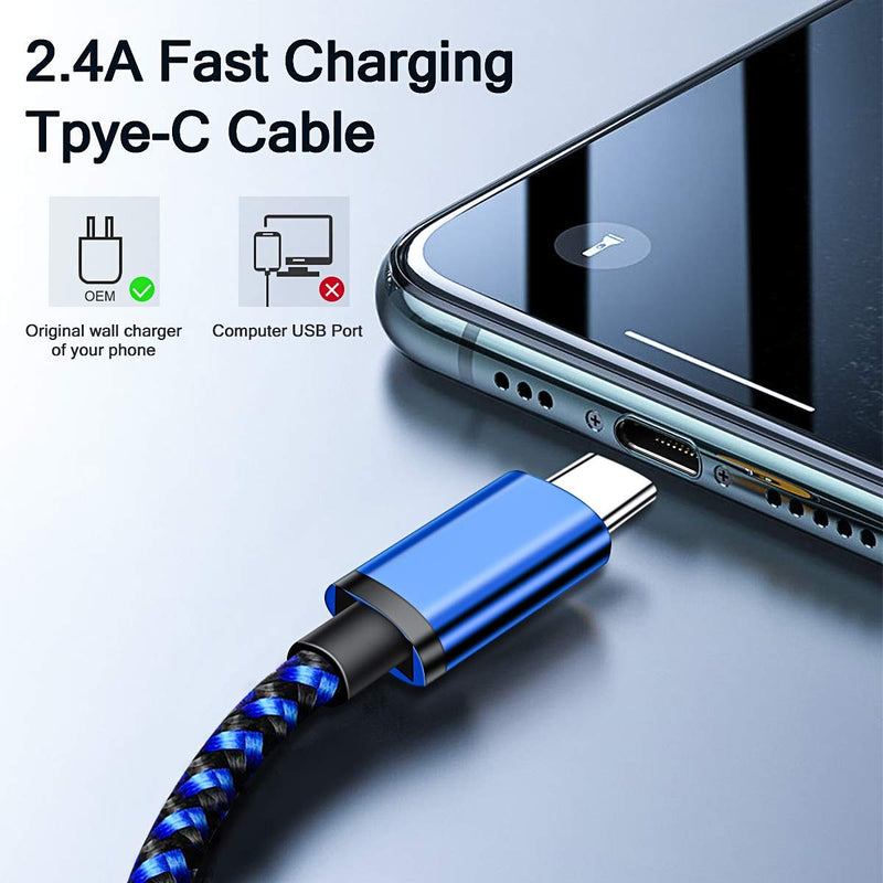 [Australia - AusPower] - 2Pack 10ft USB Type-C Rapid Charger Cable Long Cord for Samsung Galaxy S20 Ultra/S10E/A10E/S10/S10+/S9/S9+/S8/S8+, Note/10/9/8/Pro, LG G5 G6 G7 G8 Stylo 4/5 Thinq V20 V30 V40 V50, Moto USB-C Device 