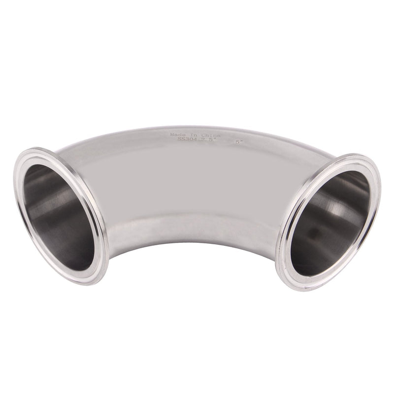 [Australia - AusPower] - DERNORD Sanitary Ferrule Elbow 90 Degree Pipe Fitting with 2 Pieces Silicone Gasket SS304 Tri Clamp (2-1/2" Tube OD) 2-1/2" Tube OD 