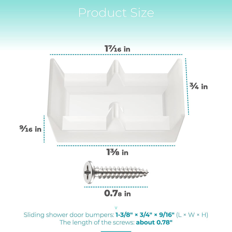 [Australia - AusPower] - Framed Sliding Shower Door Opaque Bumpers Suitable for All Kinds of Shower Glass Moving Doors,Clear Shower Doors Bumper Pads Ideal for Use with Sliding Tub Enclosure,Shower Door Replacement Parts,2 Pc 