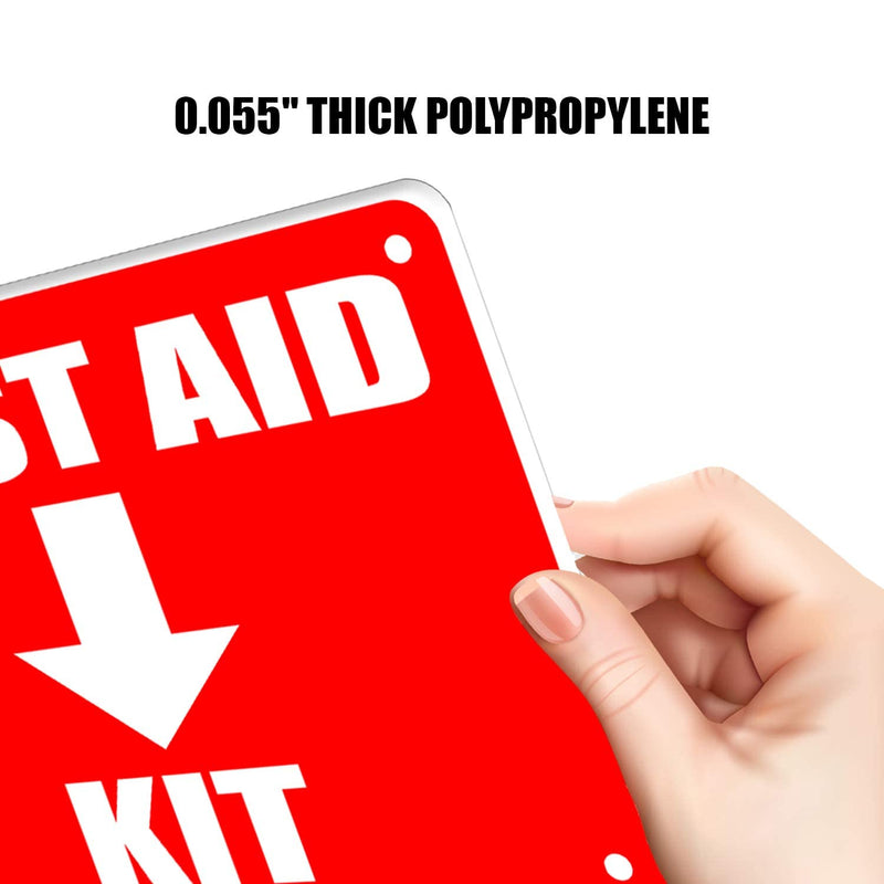 [Australia - AusPower] - First Aid Sign, Durable Plastic Safety Sign, 7 x 10 Inch, Red on White, for Indoor/Outdoor Use 