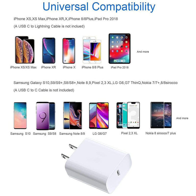 [Australia - AusPower] - Yellow-Price 18W USB-C Fast Charging Wall Charger, 2 Pieces PD 3.0 USB Type C Wall Charger Plug Power Adapter Charging Block Compatible with iPhone 12/Pro Max/Mini/11, Galaxy S21/S20 +/ Note 20 