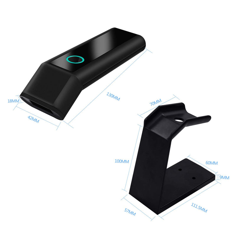 [Australia - AusPower] - Portable 2D Bluetooth Wireless Barcode Reader Scanner with Stand, Symcode Handheld Cordless QR Bar Code Scanner 3-in-1 Bluetooth 4.1 & 2.4G Wireless & USB Wired Bar Code Reader Scanner with Stand 