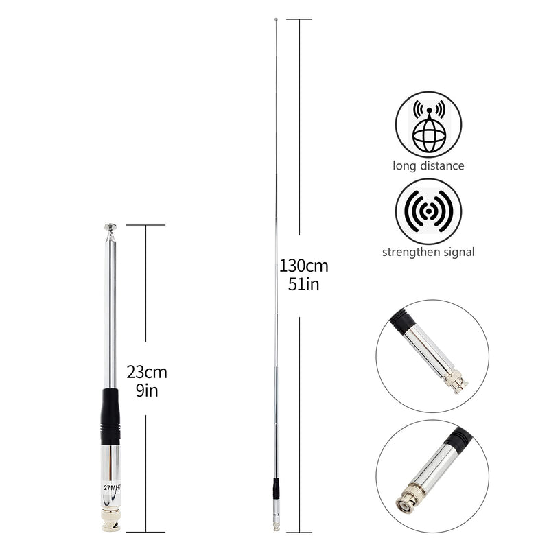 [Australia - AusPower] - UAYESOK Telescopic 27MHz CB Antenna BNC Connector for Cobra HH50WXST HHRT50 C75WXST Midland 75-822 75-785 Uniden BC75XLT BC125AT PRO401HH Handheld Cb Radio Scanner 