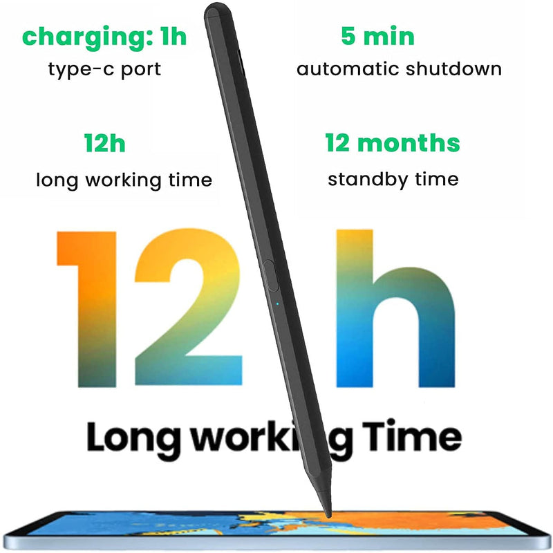 [Australia - AusPower] - Stylus Pencil for iPad, Apple iPad Pro 5th Generation 12.9/11 2021, iPad Pro 4th &3rd Gen, iPad Air 4 &3, iPad 9th/8th/7th/6th, iPad Mini 6/5 Compatible with 2018-2021 Apple iPads [Tilt Creative] black 