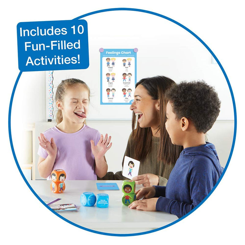 [Australia - AusPower] - hand2mind Learn About Feelings Set, Social Skills Games for Kids, 10 Social Emotional Learning Activities, 30 Emotion Cards, 1 Feelings Chart, Calming Corner, Play Therapy Games, Preschool Learning 