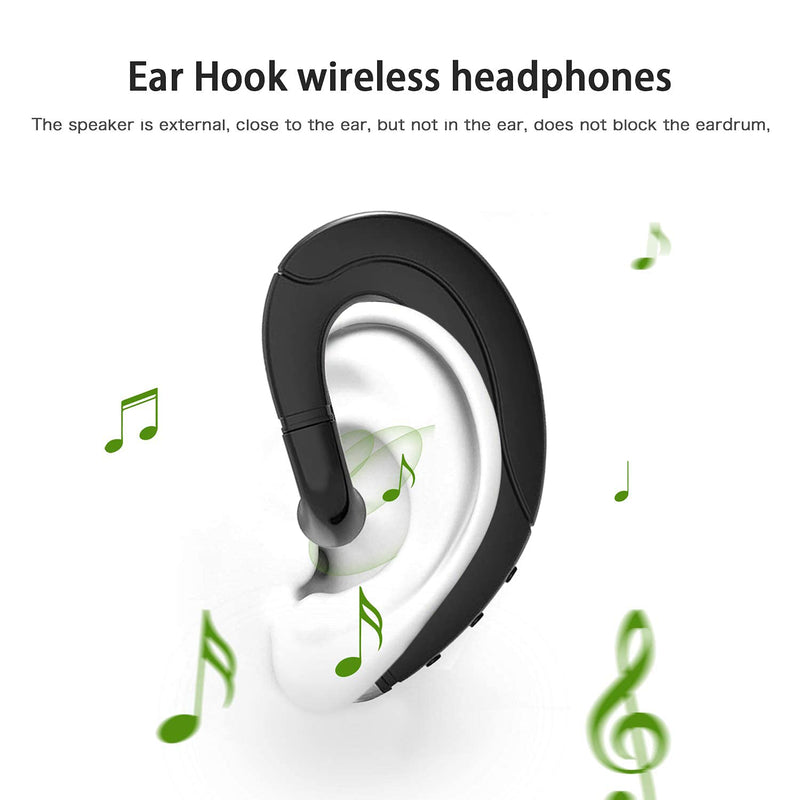 [Australia - AusPower] - Ear Hook Bluetooth Headset V5.0 with Mic, Lightweight Painless Singel Ear Wireless Earphones 5 Hrs Playtime for Android Phones/iPhone X/8/7/6, Non Bone Conduction Headphone with Ear Plug 