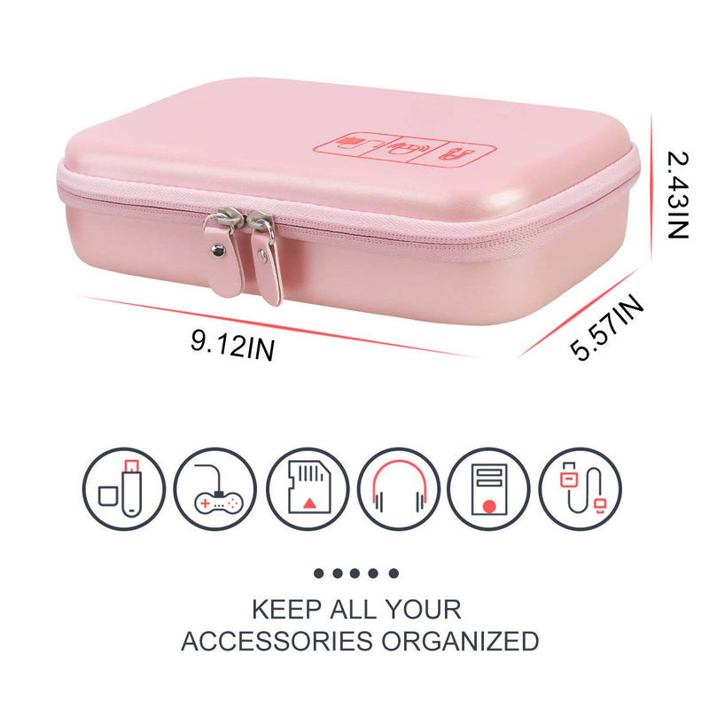 [Australia - AusPower] - Canboc Portable Travel Case for MacBook Power Adapter, Apple Magic Mouse 2, Apple Pencil, USB Flash Disk, SD Card, iPhone ipad Charger, Small Electronics Accessories Cable Organizer Tech Bag,Rose Gold Rose Gold 