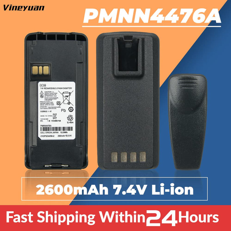 [Australia - AusPower] - PMNN4476A Battery 2600mAh Walkie Talkie Rechargeable Battery for Motorola CP1200 CP1300 CP1600 EP350 CP185 Radio Battery with Belt Clip 