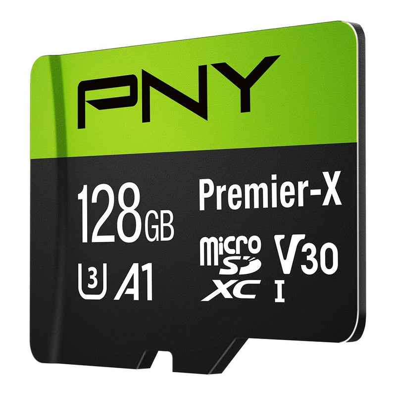 [Australia - AusPower] - PNY 128GB Premier-X Class 10 U3 V30 microSDXC Flash Memory Card - 100MB/s, Class 10, U3, V30, A1, 4K UHD, Full HD, UHS-I, Micro SD 