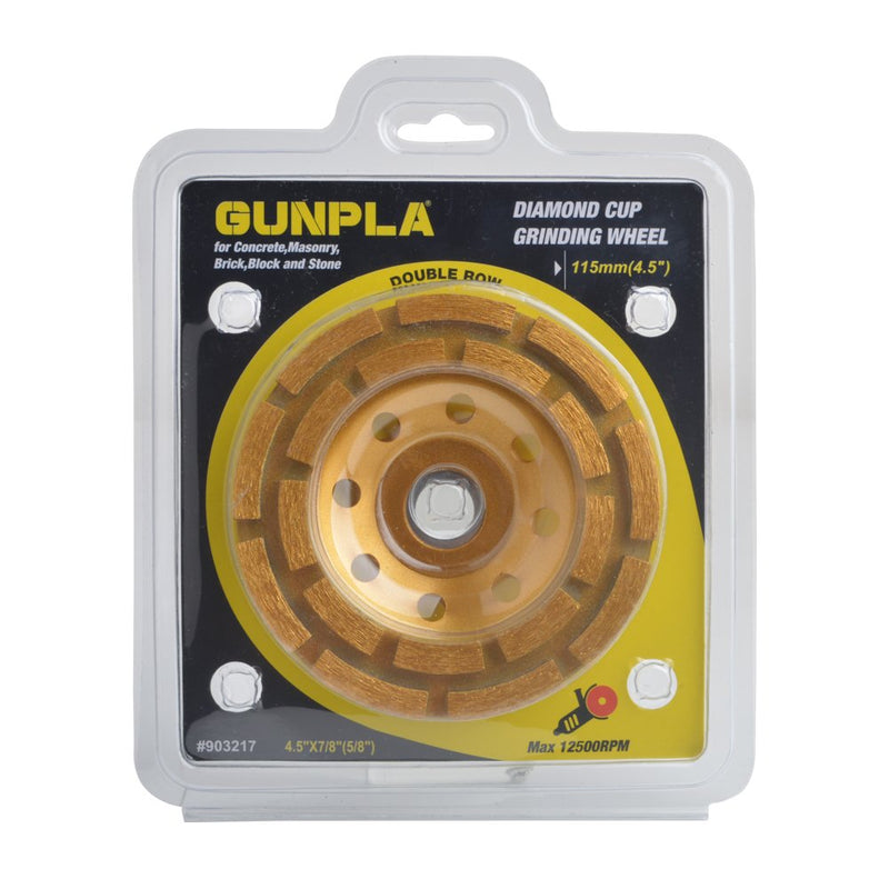 [Australia - AusPower] - Gunpla 4-1/2-Inch Double-Row Diamond-Cup Grinding-Wheel for Concrete, Granite,Stone, Marble 