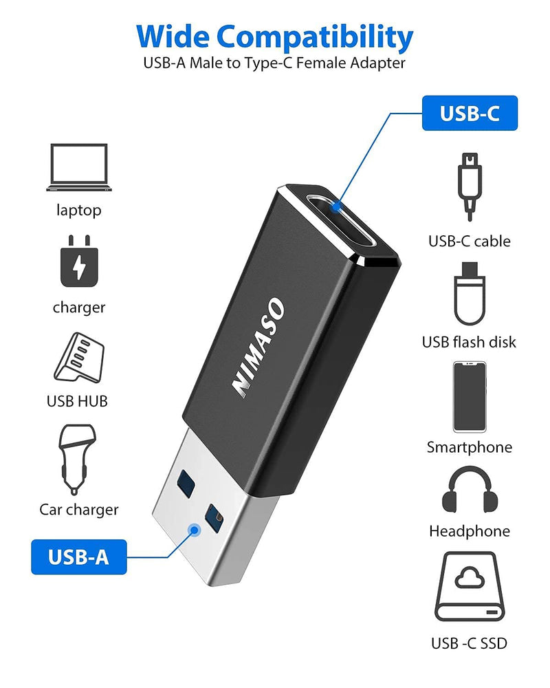 [Australia - AusPower] - USB C Female to USB Male Adapter(3 Pack),NIMASO USB C to USB Adapter 