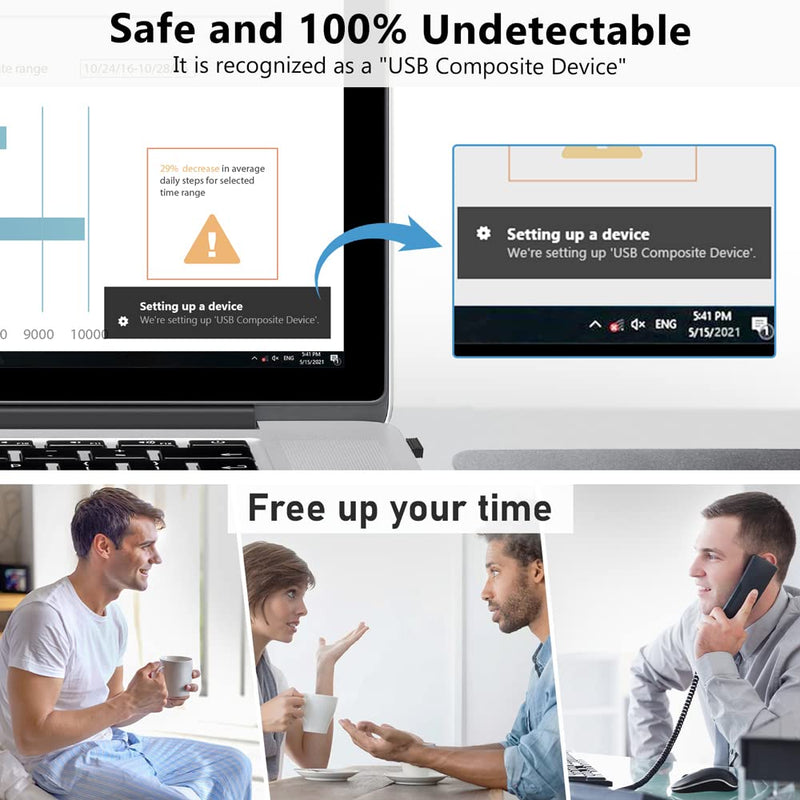 [Australia - AusPower] - Mouse Jiggler Undetectable USB Mouse Mover Jiggler NO Software Required for Computer/Laptop, Automatic Mini Mouse Shaker Driver-Free Mouse Movement Simulator Keep Computer Awake, Plug & Play (2 PCS) Black 2 PCS 