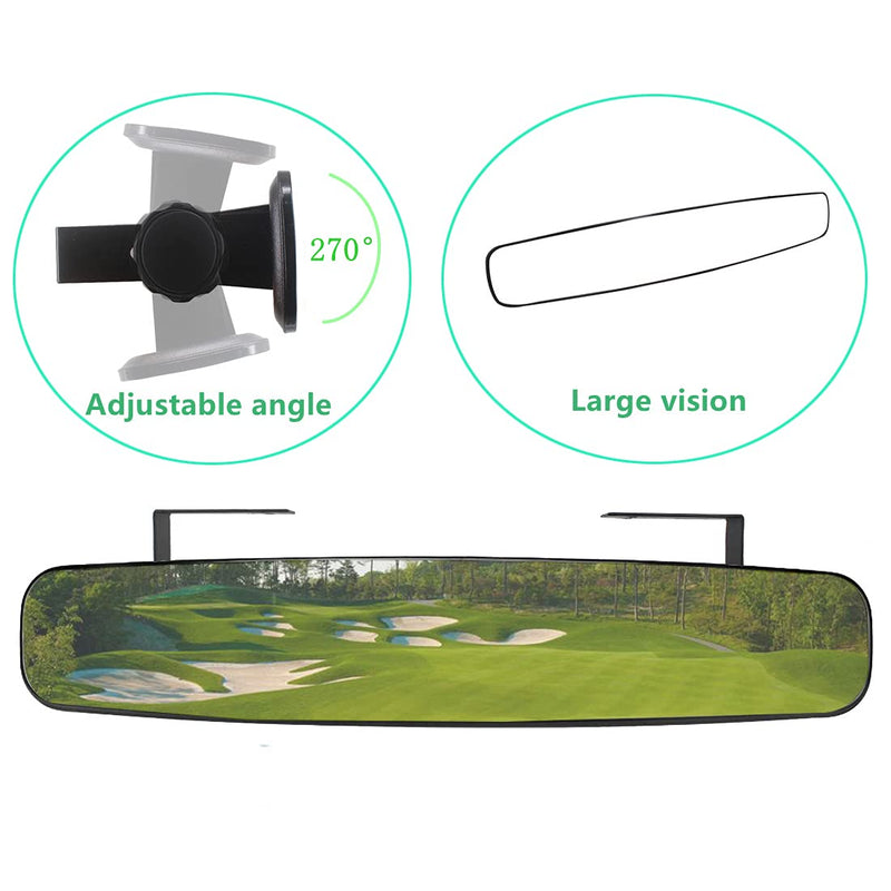 [Australia - AusPower] - HKOO Golf cart Rear View Mirror,16.5" Extra Wide 180 Degree Panoramic Rear View Mirror Fit for Golf Cart EZGO Club Car Yamaha (Rear View Mirror) 