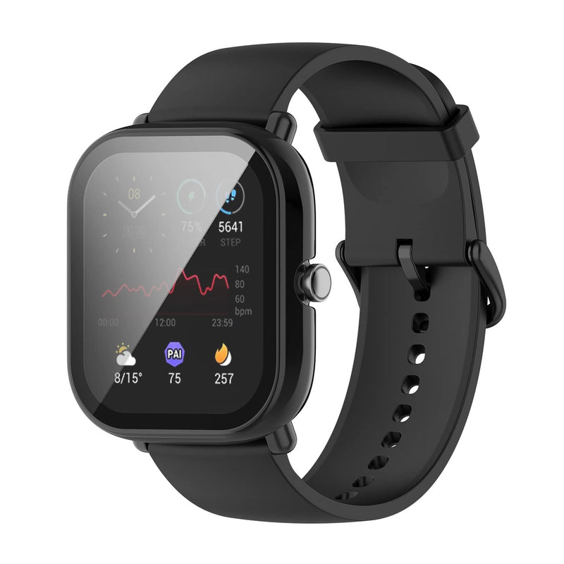 [Australia - AusPower] - Screen Protector Compatible with Amazfit GTS 2 Mini Cases Smartwatch Accessories TenCloud Covers Scratched Resistant Full Protective Cover Screen Protectors for GTS 2 Mini (Black) Black 