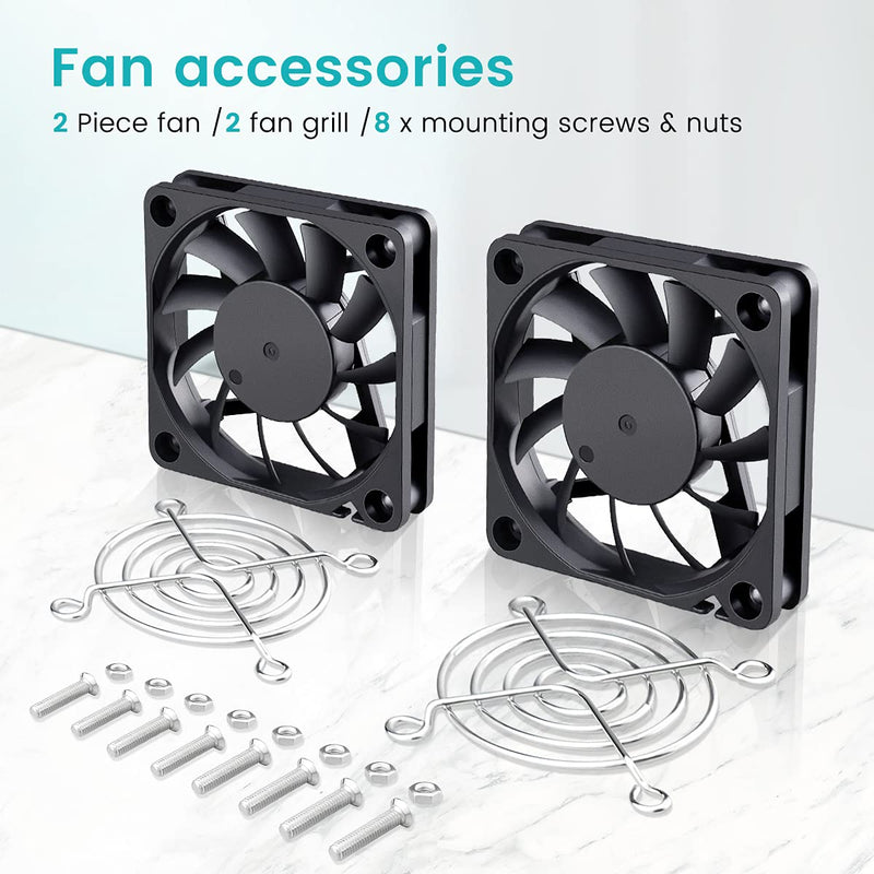 [Australia - AusPower] - 2 Packs Wathai 60mm x 10mm USB Fan 5V DC Brushless Cooling Fan 