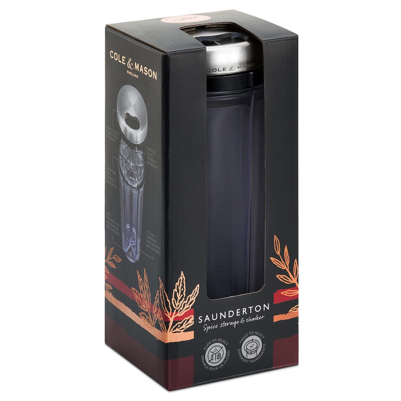 [Australia - AusPower] - Cole & Mason Saunderton Spice Storage & Shaker, Five Empty Spice Shakers,Clear, Silver 