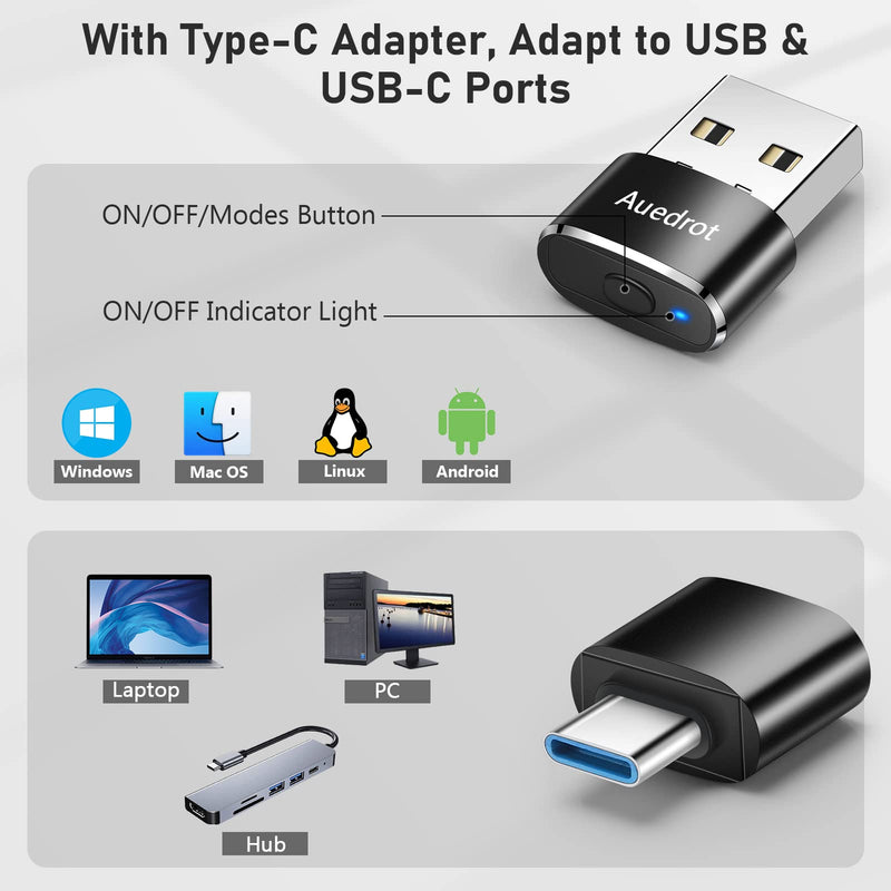 [Australia - AusPower] - Mouse Jiggler Undetectable Metal USB Mouse Mover with Switch Button, Automatic Mini Mouse Shaker with 2 Jiggle Modes, Driver-Free, Plug-and-Play Keep Computer/Laptop Awake, with Type-C Adapter, Black 
