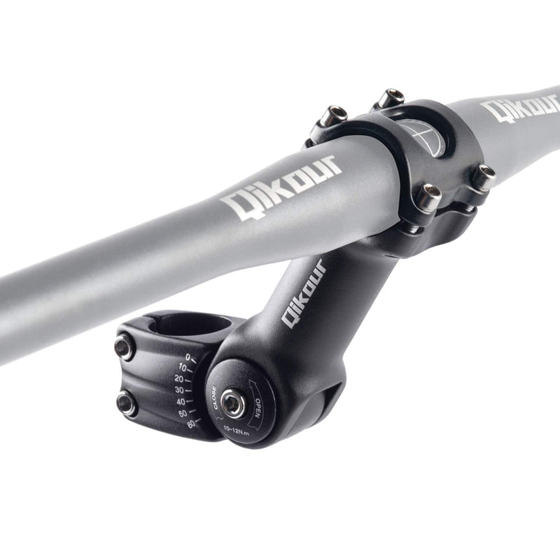 [Australia - AusPower] - 31.8 Bike Stem Adjustable 0-60 Degree Bicycle Stem Handlebar Riser Extender for Road Bike, Mountain Bike, MTB, BMX (Only Fit 1.25"/31.8mm Handlebar) 31.8 x 110mm 