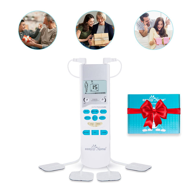 [Australia - AusPower] - Easy@Home TENS Unit Muscle Stimulator - Electronic Pulse Massager, 510K Cleared, FSA Eligible OTC Home Use handheld Pain Relief therapy Device-Pain Management Machine Gift for Mom Dad - EHE009 
