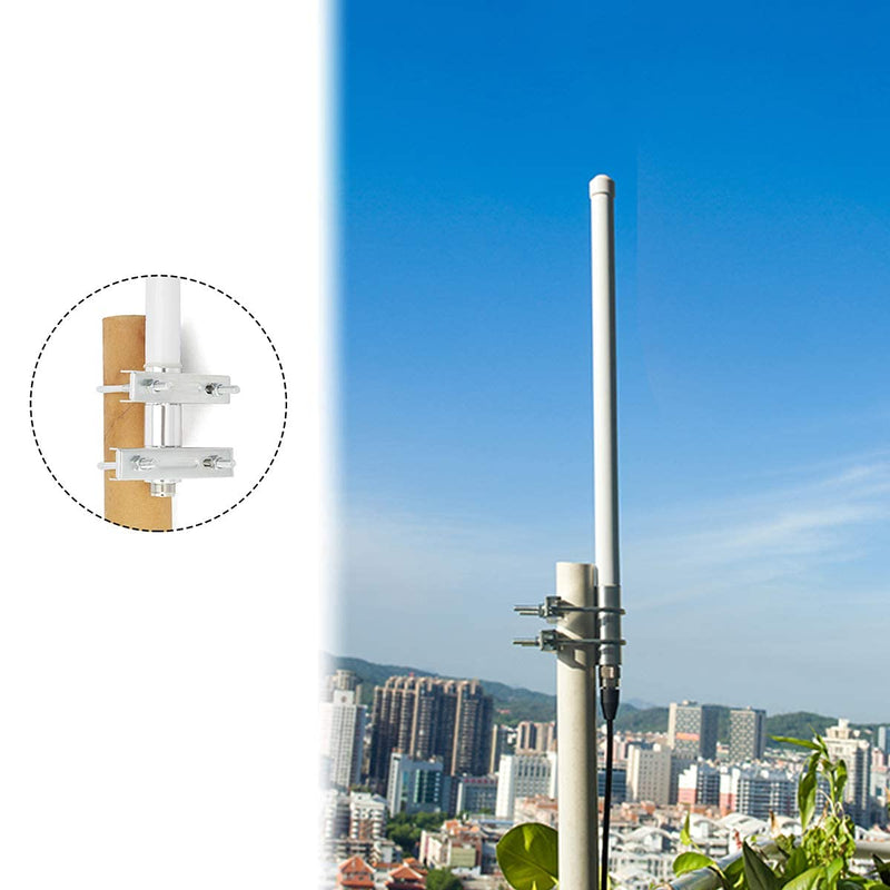 [Australia - AusPower] - Dual Band Fiberglass Mobile Radio Antenna,UHF VHF 144/430mhz GMRS Base Antenna 15.7inch So239 Connector for Ham Radio Device Repeater Mobile Transceiver with Antenna Mount Bracket 