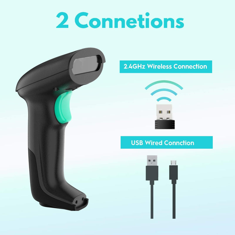 [Australia - AusPower] - NADAMOO Wireless 2D Barcode Scanner with Stand，HD Megapixel QR Code Scanner, Support Screen Scan,USB Cordless Bar Code Reader with Auto Sensing for Supermarket Library Inventory 