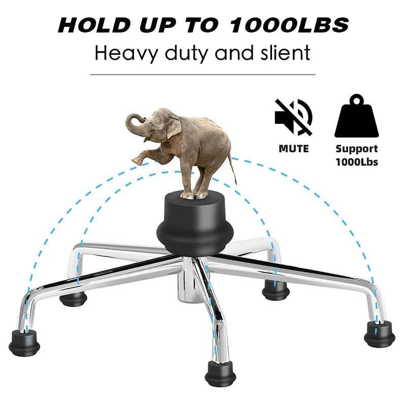 [Australia - AusPower] - Bell Glides Replacement Office Chair or Stool Swivel Caster Wheels to Fixed Stationary Castors, Office Chair Wheels for Carpet - with Separate Self Adhesive Felt Pads/Chair Feet Wheel Stopper 