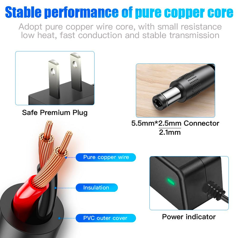 [Australia - AusPower] - MTDZKJG 12V 5A Power Supply Adapter AC100-240 to DC 5.5mmx 2.5mm Plug 12V 5A AC/DC Power Supply Terminal for LED Strip Light CCTV Camera etc. 