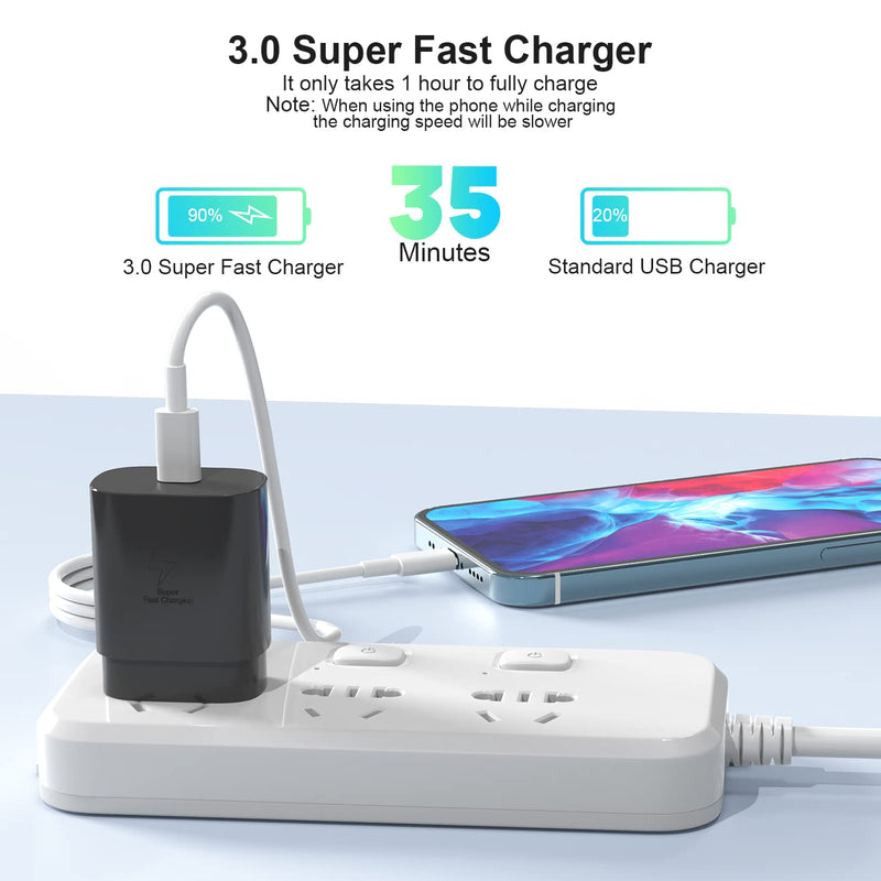 [Australia - AusPower] - USB C Wall Charger for Samsung Galaxy, 25W Type C Super Fast Charging Block, Power Adapter Box Compatible with iPhone 13/12/11/Pro Max/iPad Pro, Samsung S22/S21/S20/S9 Plus/Note/Ultra and More -2Pack 