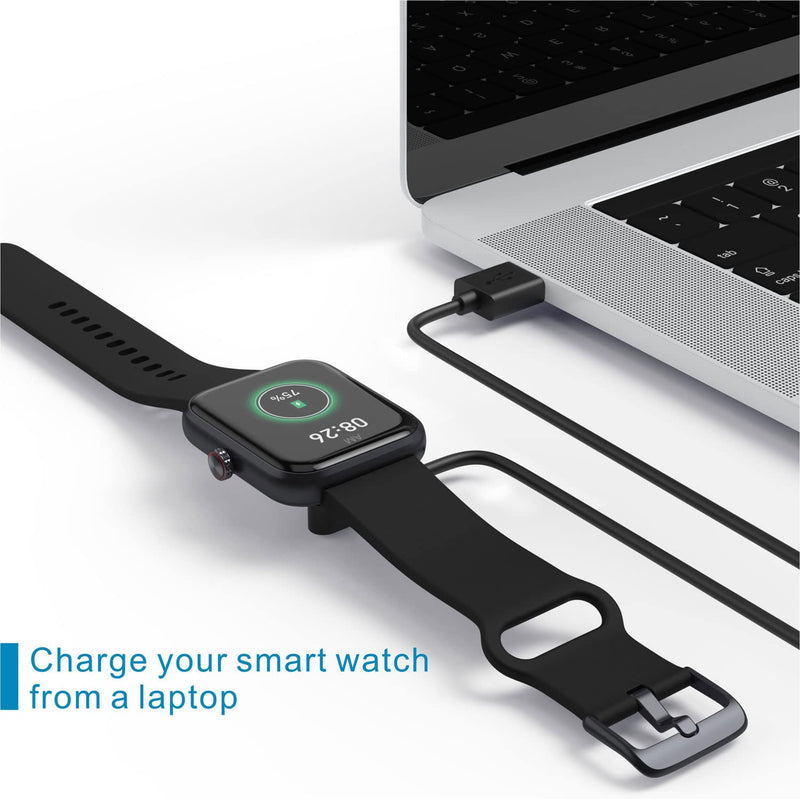 [Australia - AusPower] - Smart Watch Charger Magnetic Compatible with YAMAY Willful Letsfit Letscom, Magnetic USB Charging Cable for Umidigi Uwatch 3S 3 2 2S Urun smartwatch (Black) Black 