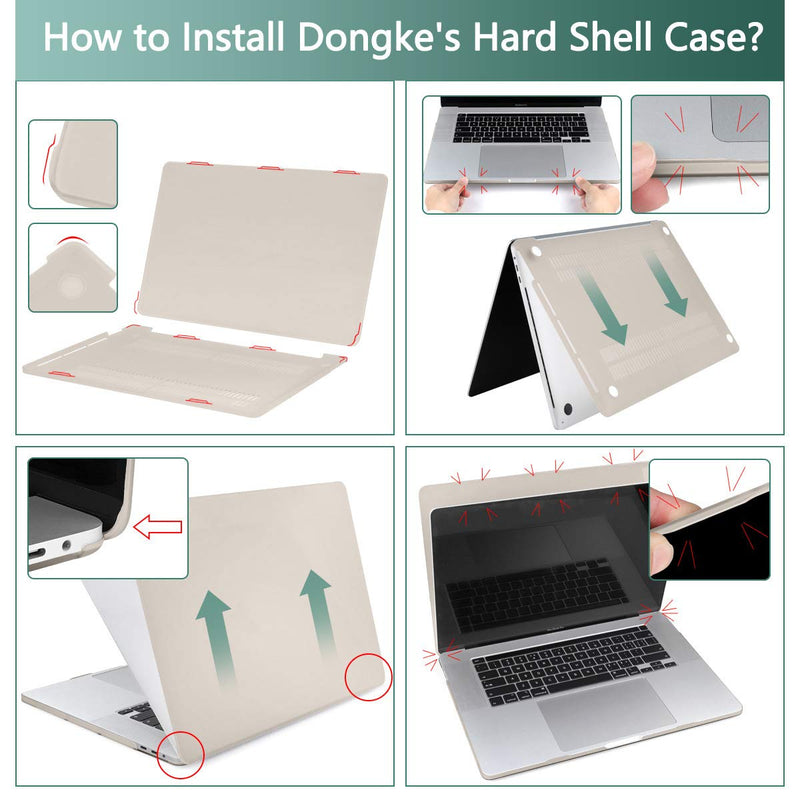 [Australia - AusPower] - Dongke for MacBook Pro 13 inch Case 2020 Release Model A2338 M1 A2251 A2289, Plastic Hard Shell Case & Keyboard Cover Only Compatible with MacBook Pro 13 2020 Touch Bar Fits Touch ID, Stone 