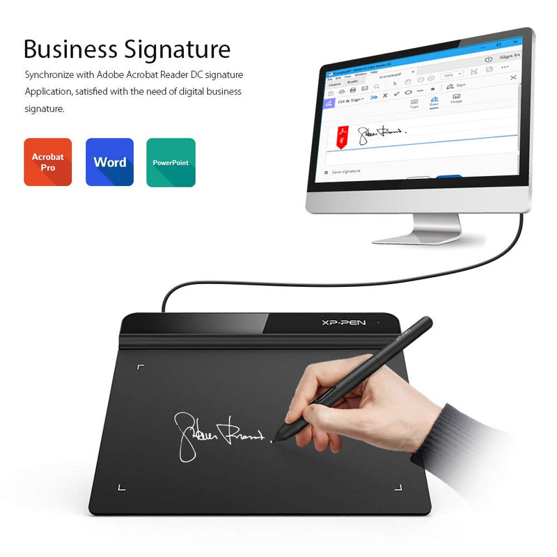 [Australia - AusPower] - Drawing Tablet XP-PEN StarG640 Digital Graphics Tablet 6x4 Inch Ultrathin Tablet with 8192 Levels Battery-Free Stylus Pen Tablet for Mac, Windows and Chromebook (Drawing and E-Learning/Online Classes) 