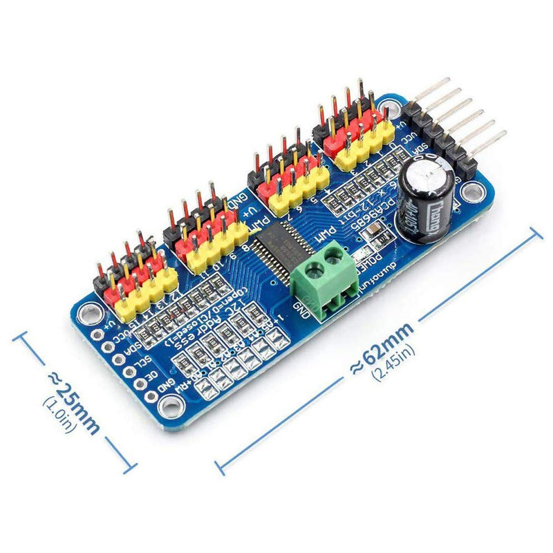 [Australia - AusPower] - 1pc PCA9685 16 CH 12Bit PWM Servo Motor Driver Board Controller IIC Interface for Arduino Raspberry Pi Zero/Zero W/Zero WH/2B/3B/3B+ and Robot (1pc) 1 Piece 