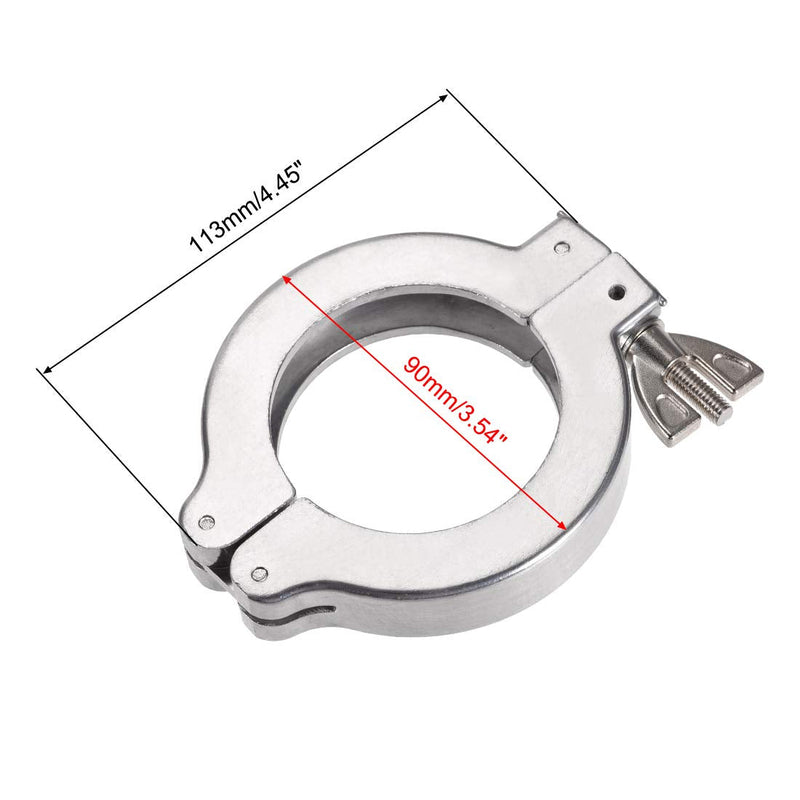 [Australia - AusPower] - uxcell Aluminum Vacuum Clamp 90mm X 60mm KF50 Single Pin Clamp Wing Nut W Center Ring for Ferrule TC 
