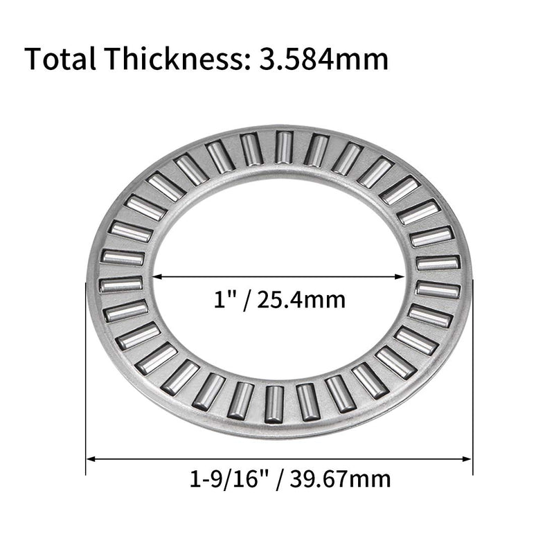 [Australia - AusPower] - uxcell TC1625 Thrust Needle Roller Bearings with Washers 1" Bore 1-9/16" OD 5/64" Width 5pcs 