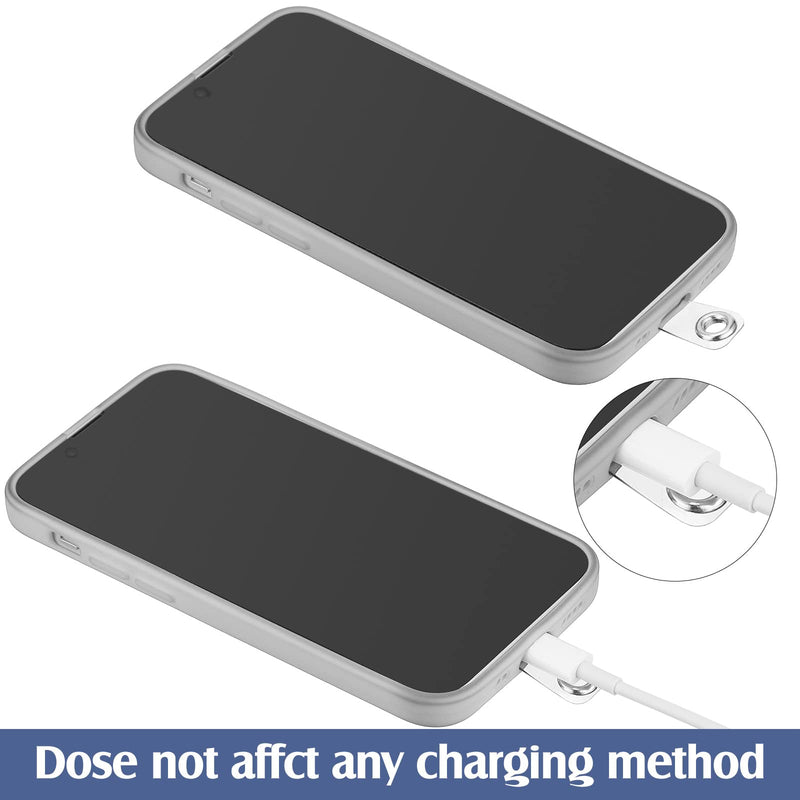 [Australia - AusPower] - 24 Pcs Phone Tether Tab Clear Phone Tether Phone Lanyard Patch TPU Replacement Patches for Smart Cell Phone Safety Tether Transparent Universal Non Adhesive with Metal Compatible with Smartphones Case 