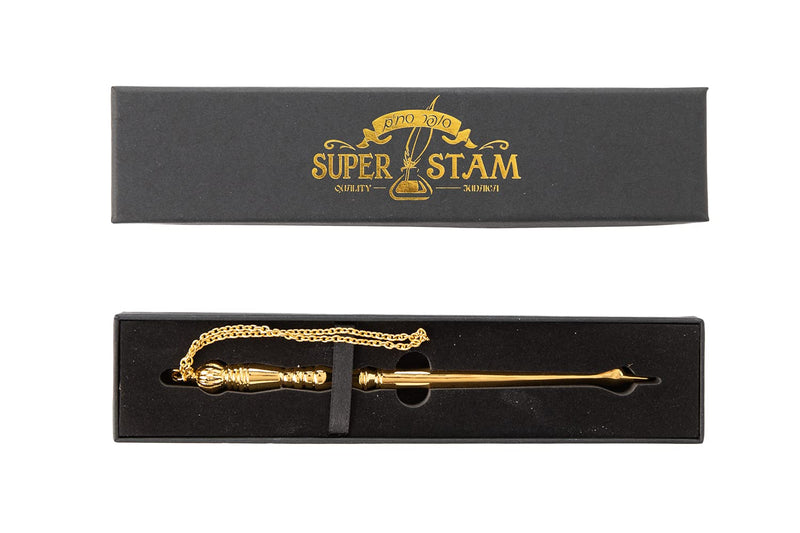 [Australia - AusPower] - super stam Torah Book Pointer Yad Hand Pointer Gold Finish Great bar bat Mitzvah Gift with a 20cm Bead Charm (17 cm Gold) 17 cm gold 