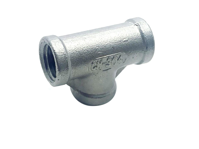[Australia - AusPower] - 2pcs 1/4" Tee T 3 Way Female 304 SS Threaded Connector Pipe Fitting NPT 