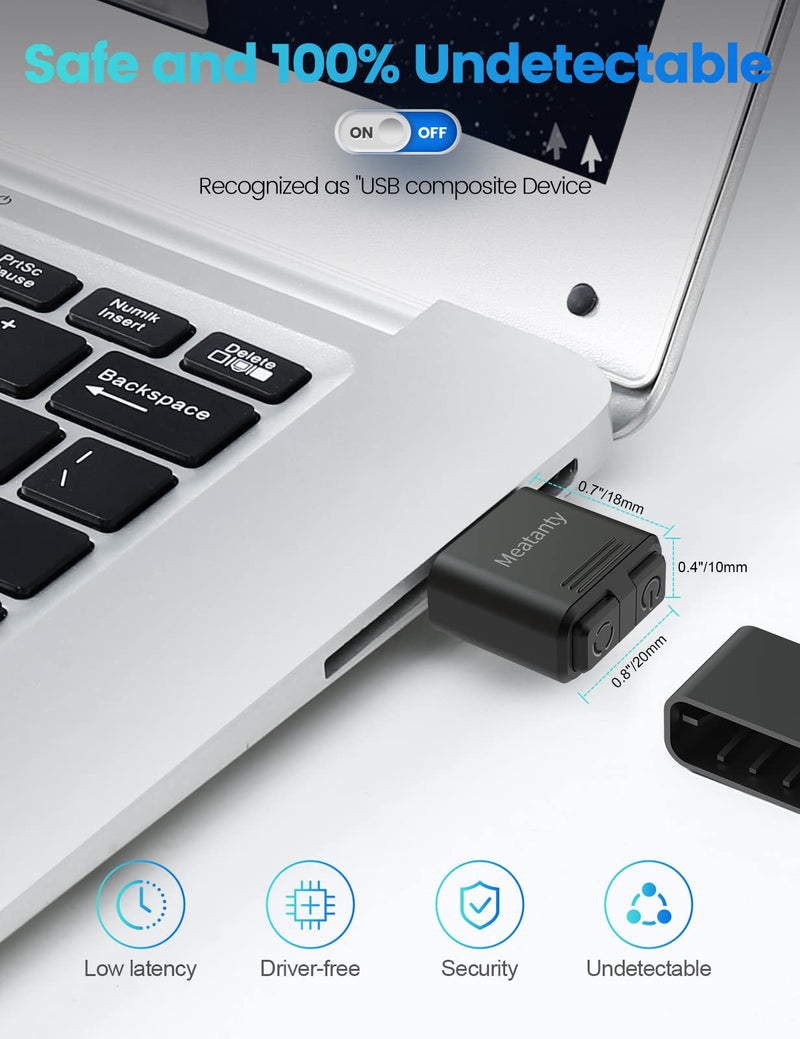 [Australia - AusPower] - Meatanty USB Mouse Jiggler Tiny Undetectable Mouse Mover with Separate Mode and ON/OFF Buttons,Digital Display and Protective Cover,Supports Multi-Track,Driver-Free,Plug-and-Play Keeps PC/Laptop Awake 1 Pcs 