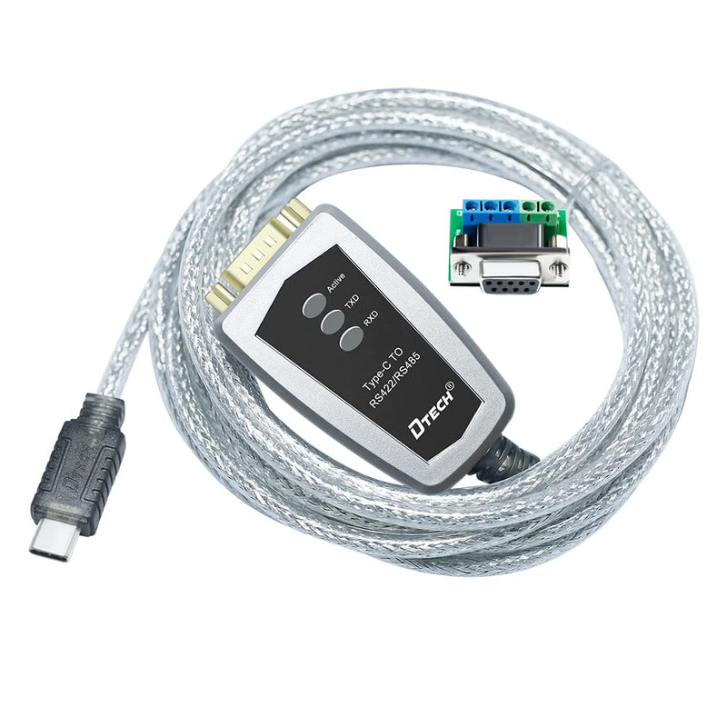 [Australia - AusPower] - DTECH FTDI USB to Serial Adapter RS485 RS422 to USB C Cable with Breakout Board LED Indicators RS-422 RS-485 Cable Converter Supports Windows 11 10 8 7 XP Mac (6 Feet) 