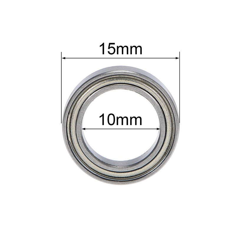 [Australia - AusPower] - uxcell 6700ZZ Deep Groove Ball Bearings Z2 10mm x 15mm x 4mm Double Shielded Chrome Steel 10pcs 10x15x4mm 