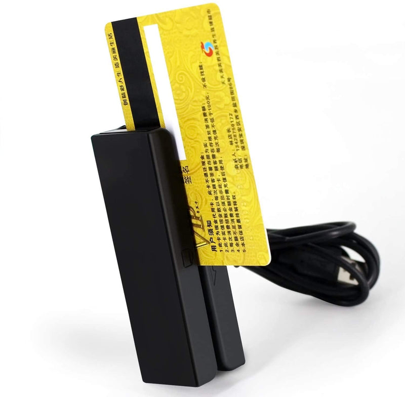 [Australia - AusPower] - Run Mall Magnetic Stripe Card Reader USB 3-Track POS Credit Card Reader Swiper Magstripe Swipe Card Reader Membership Card Gift Card Reader Access Control Card Reader Writer 