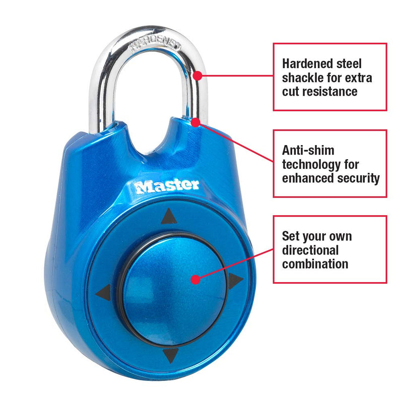 [Australia - AusPower] - Master Lock 1500iD Locker Lock Set Your Own Directional Combination Padlock, 1 Pack, Colors May Vary 