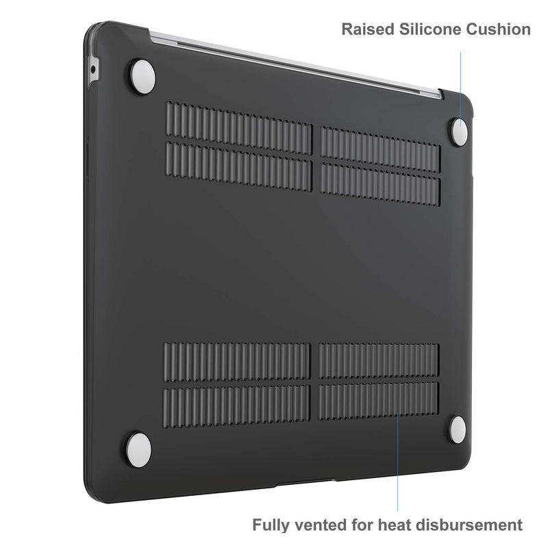 [Australia - AusPower] - ProCase MacBook Air 13 Inch Case 2020 2019 2018 Release A2337 M1 A2179 A1932, Hard Case Shell Cover for MacBook Air 13-inch Model A2179 A1932 with Keyboard Skin Cover -Black Black 